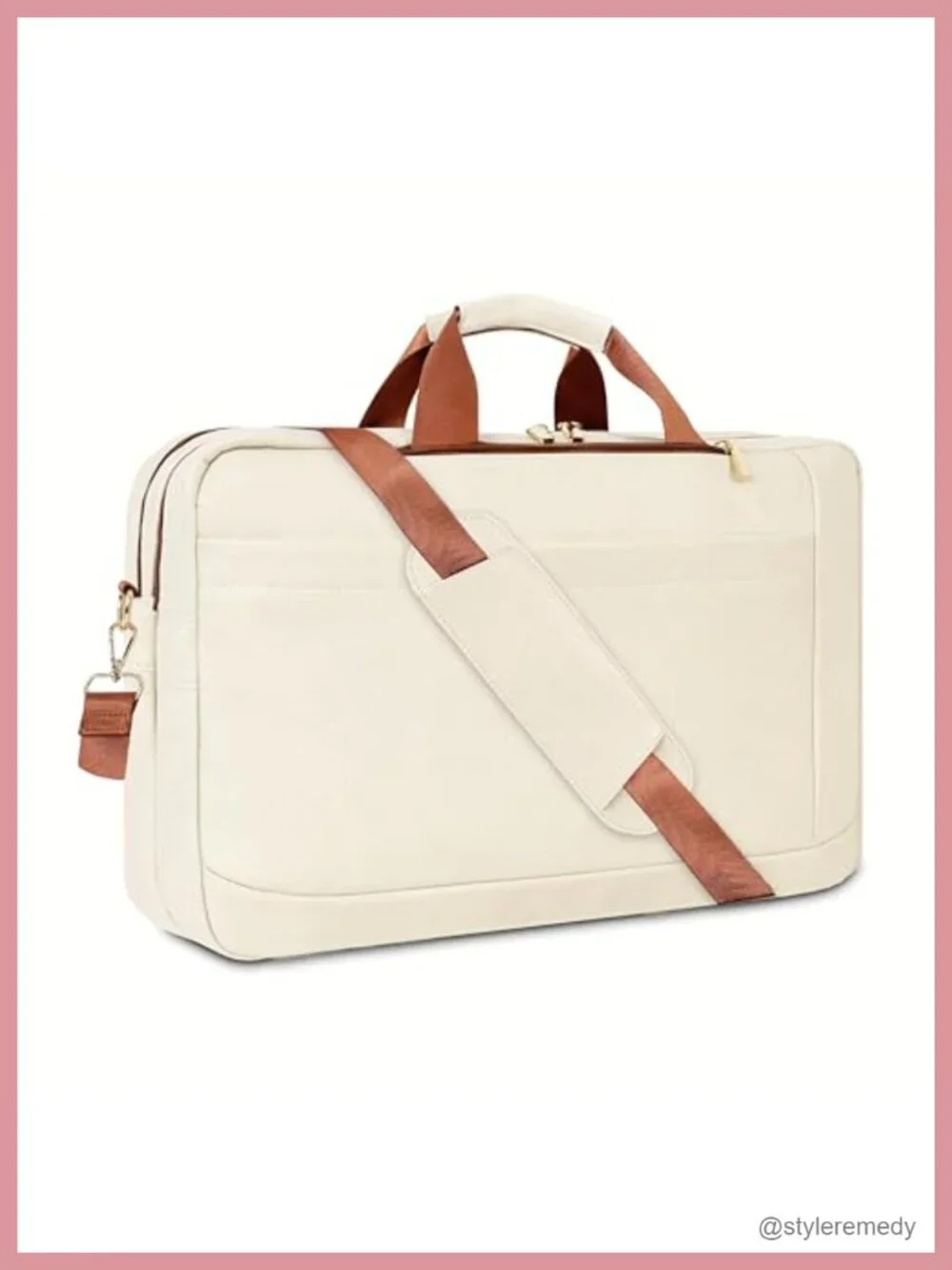 Faux Leather Messenger Laptop Bag 17 Inch with Padded Sleeve